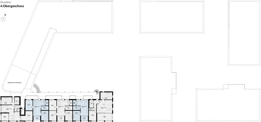 Grundriss 4. Obergeschoss, Schenkenhöhe Areal Schwäbisch Hall Wohnungsbau